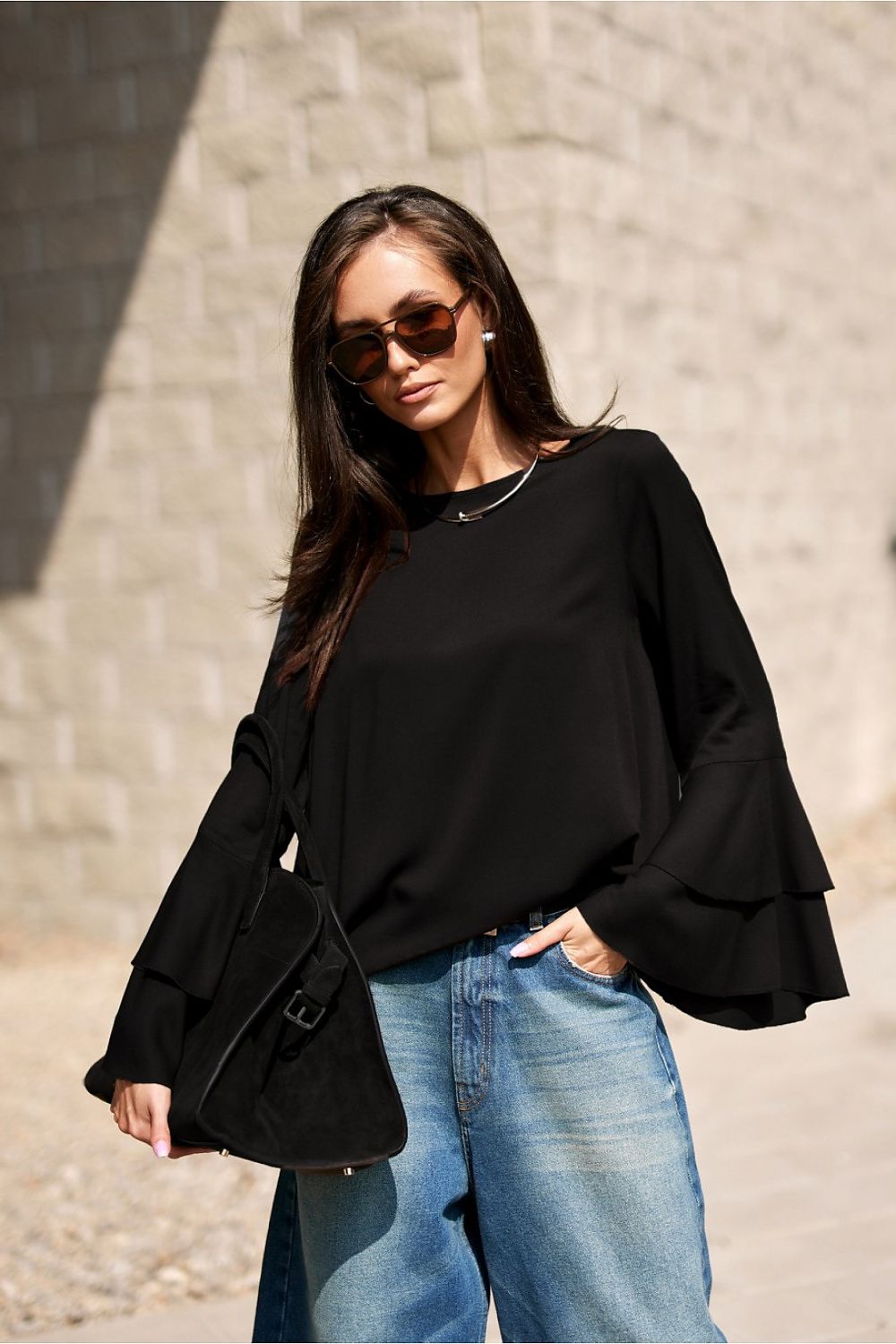 Bluzka Model Camila CZA BLU0218 Black - Roco Fashion