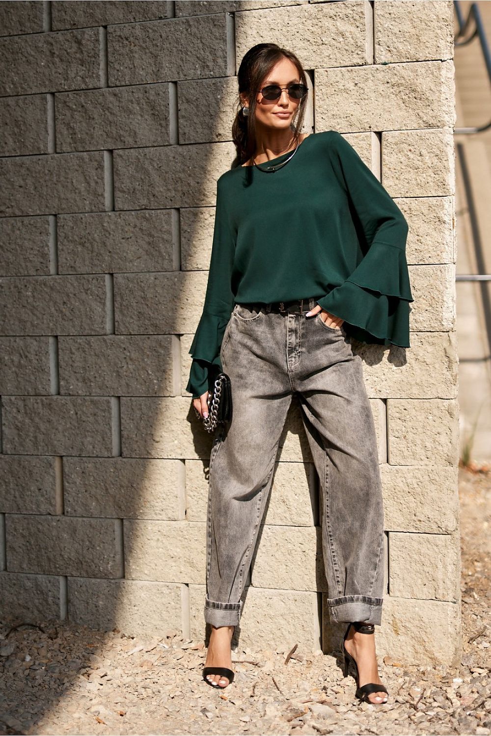 Bluzka Model Camila BUT BLU0218 Bottle Green - Roco Fashion