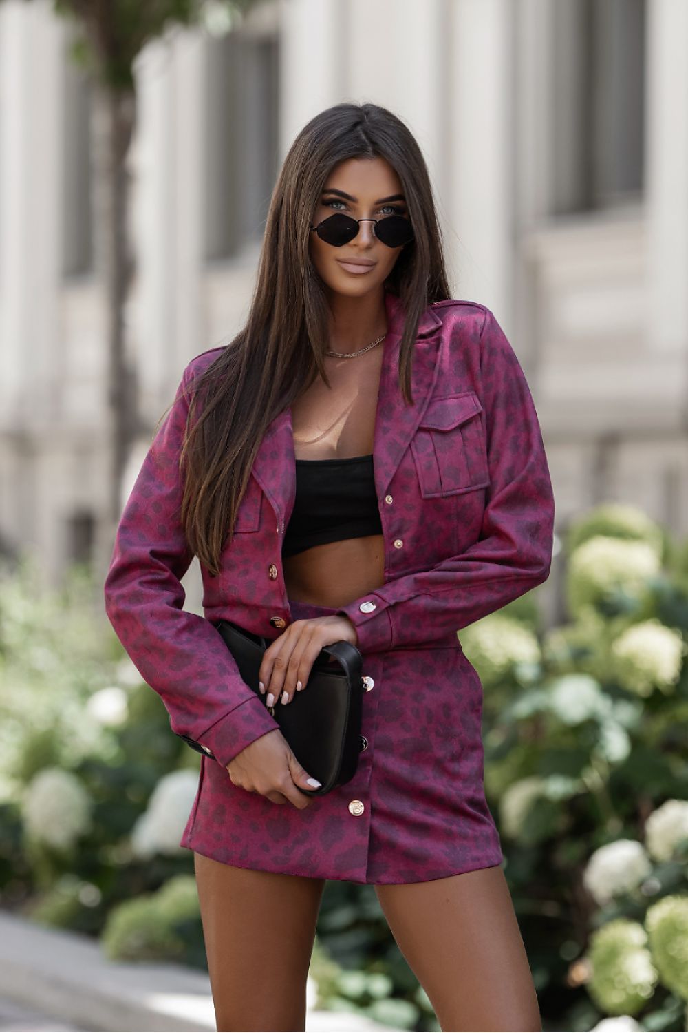 Spódnica Komplet Model Bliss 356750093 Panterka Bordo - LaBalancia