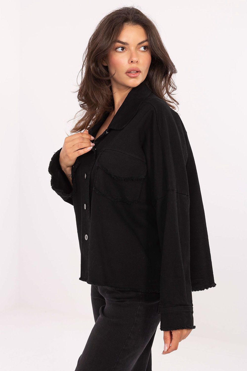 Koszula Damska Model IT-KS-FL5779.87 Balck - Rue Paris