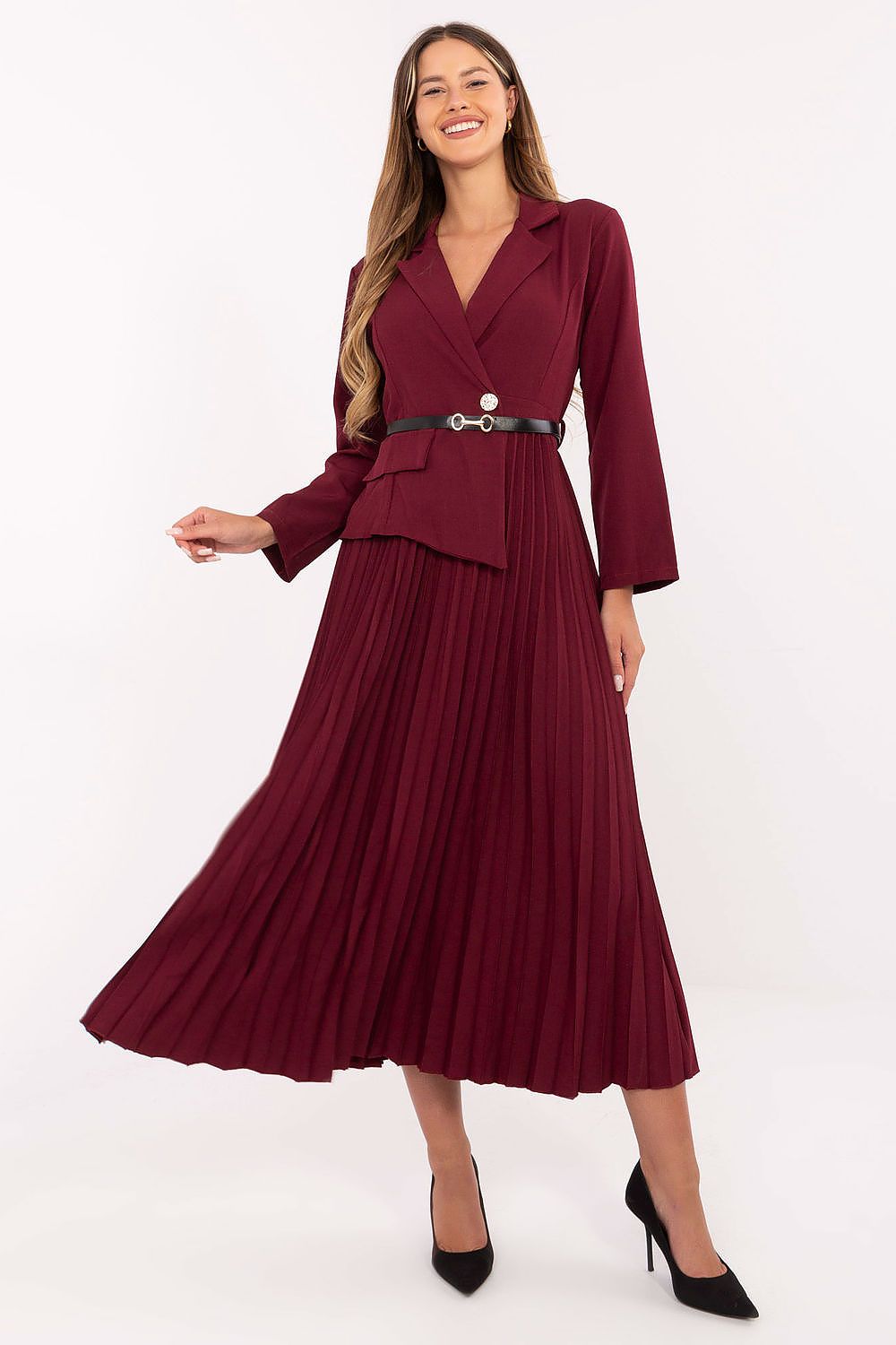  Sukienka Model IT-SK-21599.80 Bordo - Italy Moda 
