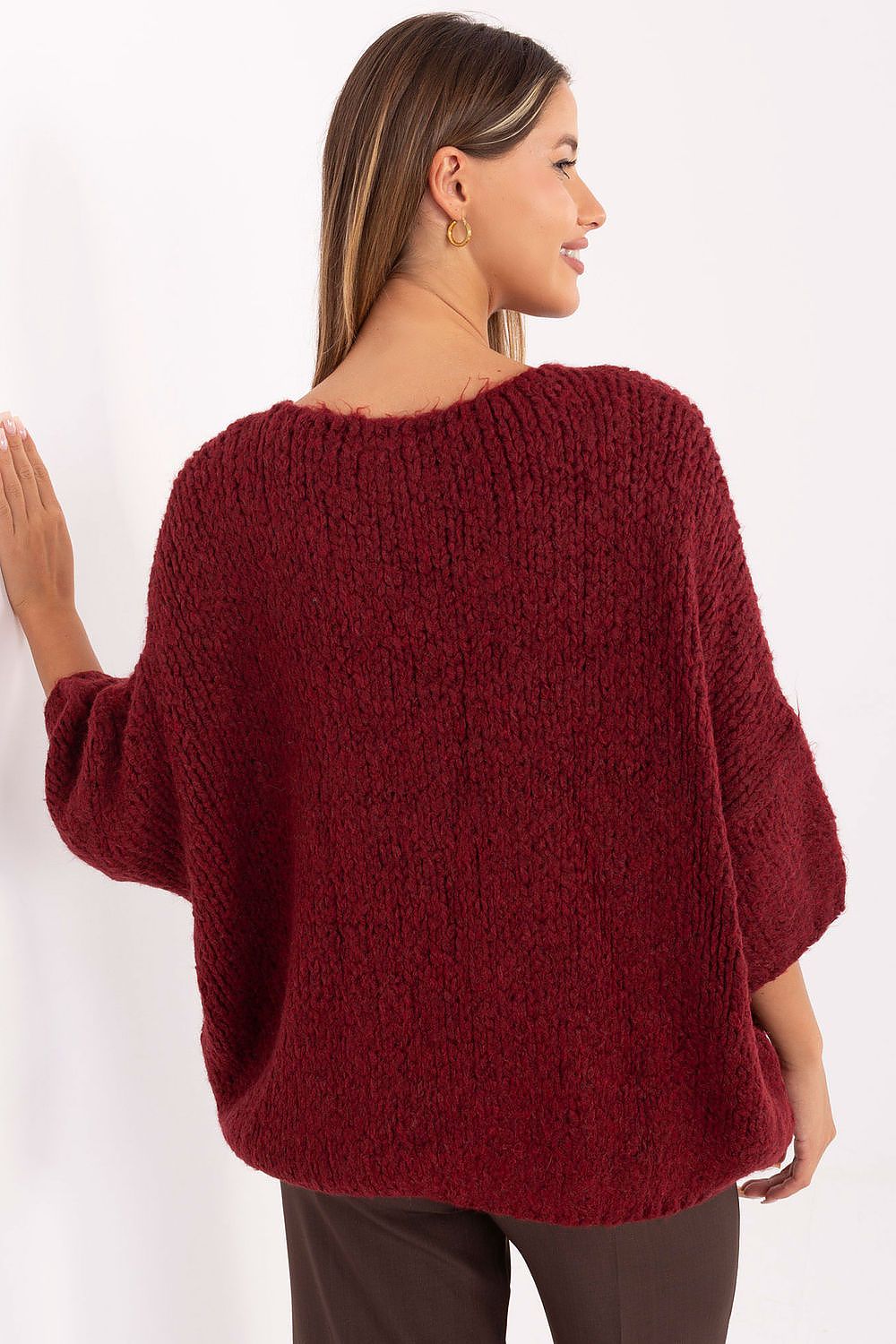 Sweter Damski Model IT-SW-7703.70 Bordo - Italy Moda