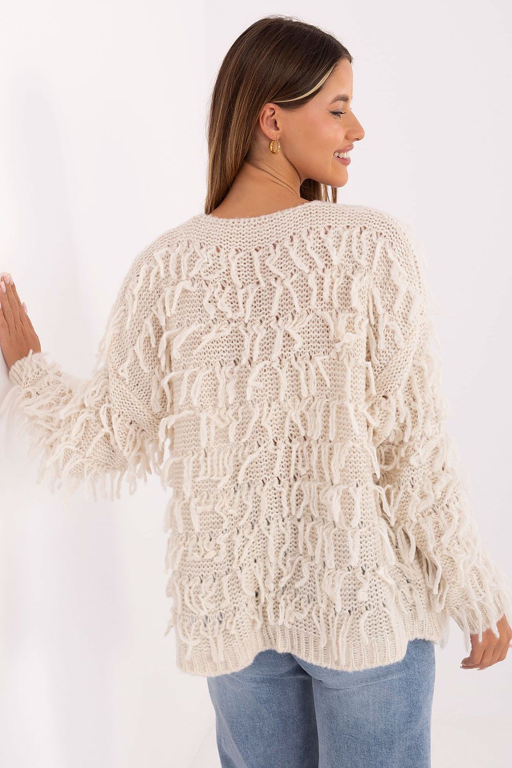 Sweter Kardigan Model MI-SW-1308.21 Ecru - Rue Paris