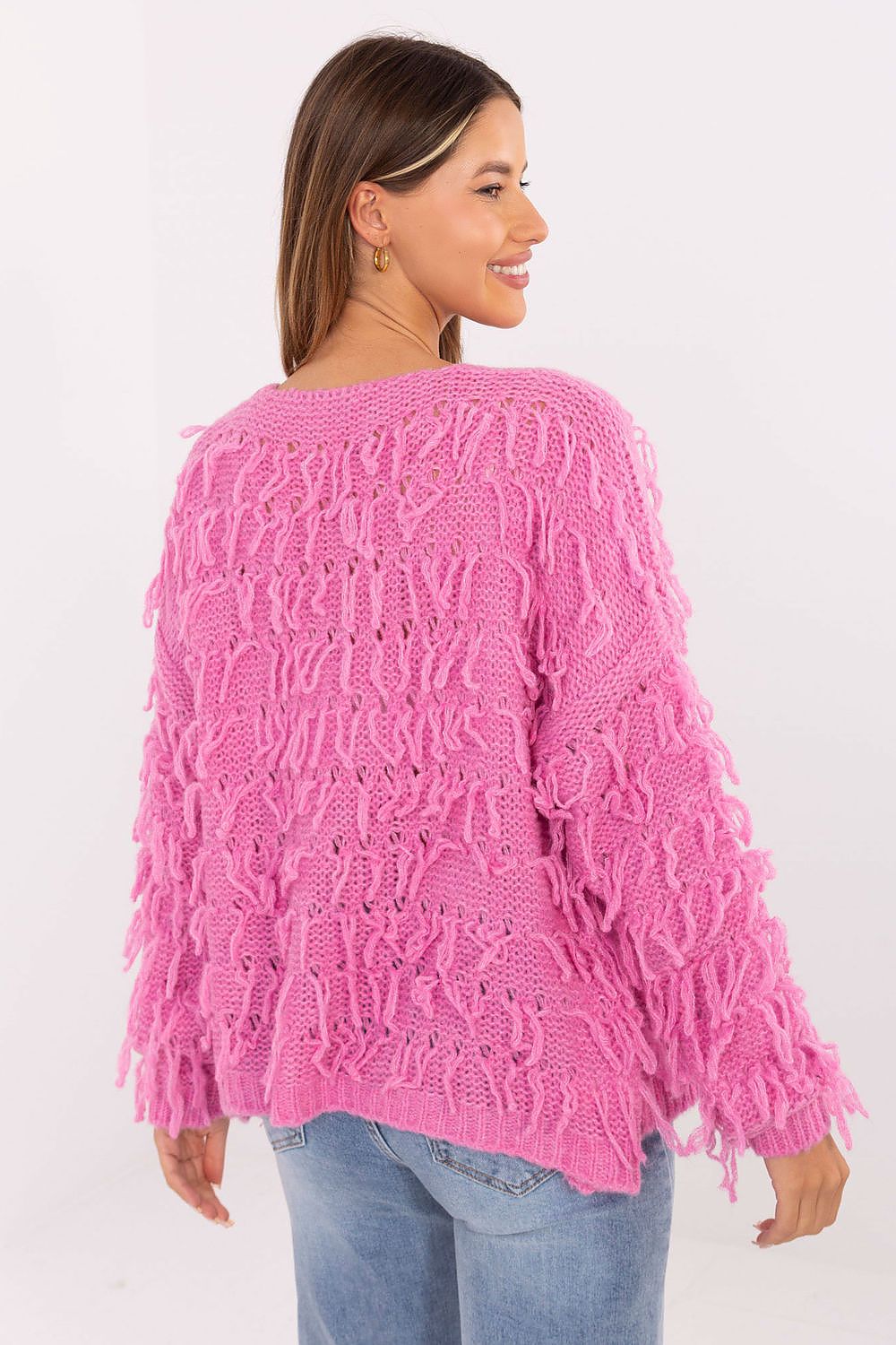 Sweter Kardigan Model MI-SW-1308.21 Pink - Rue Paris