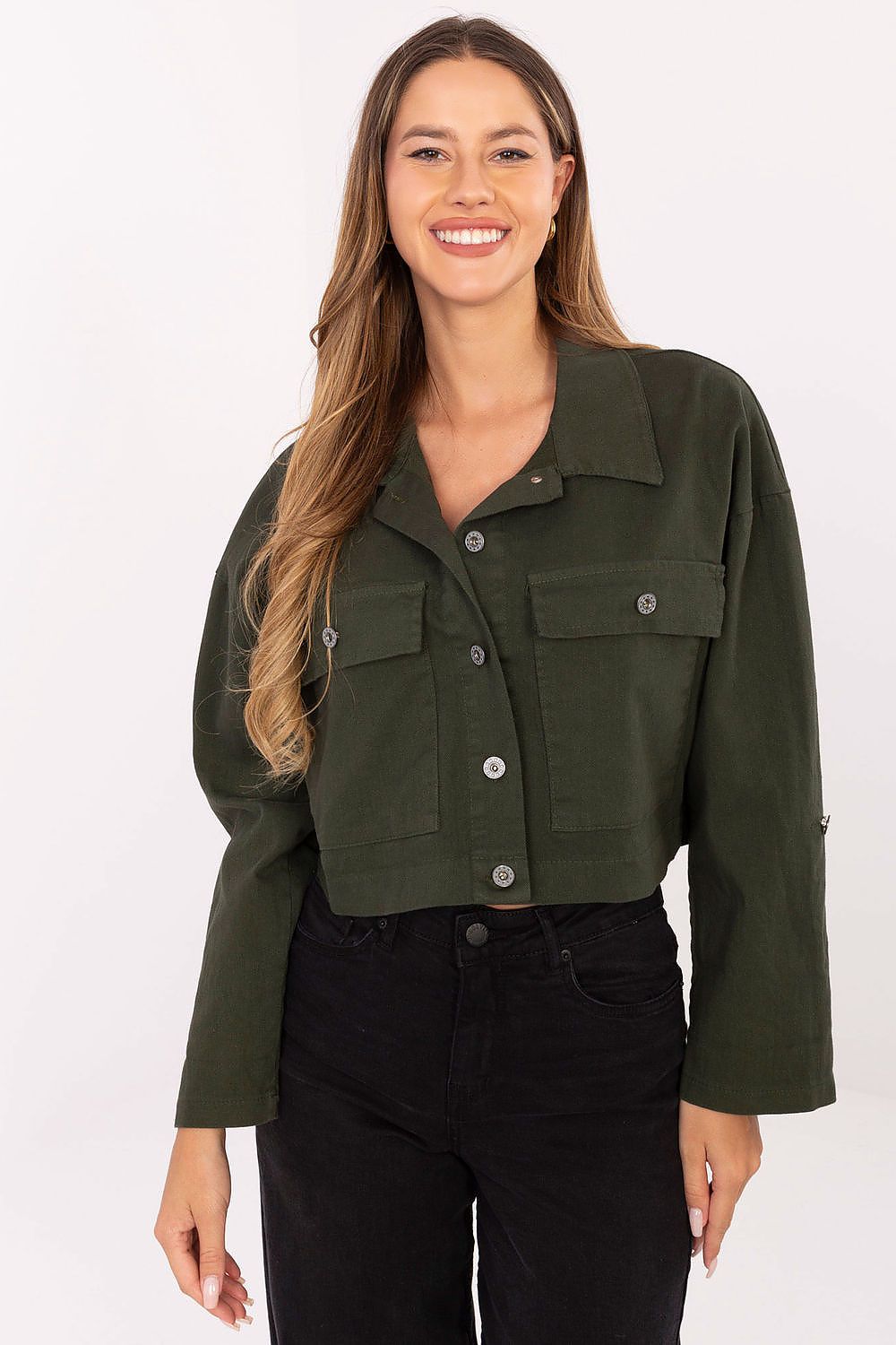 Kurtka Damska Model IT-KR-FL7029.72 Khaki - Rue Paris