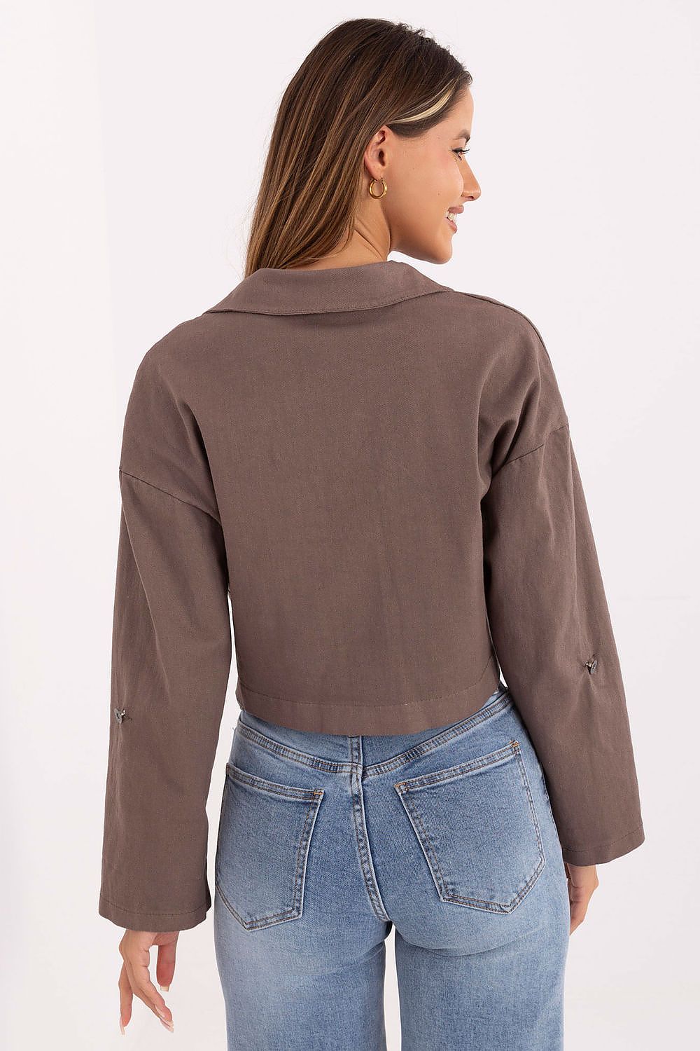 Kurtka Damska Model IT-KR-FL7029.72 Dark Beige - Rue Paris