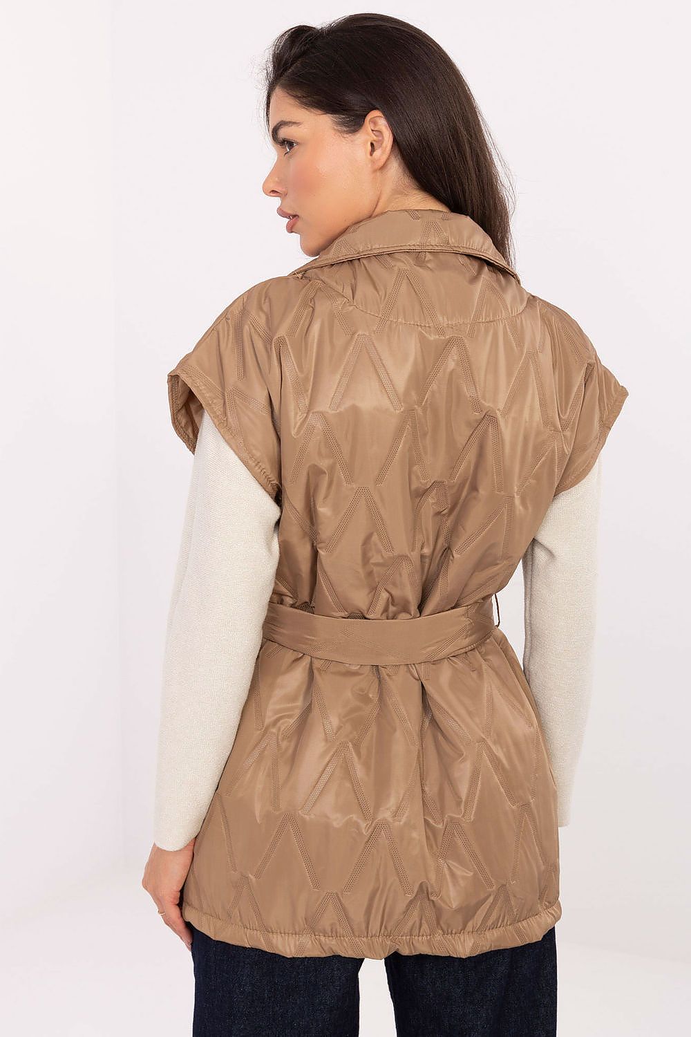 Kamizelka Model IT-KZ-FL9603.87 Camel - Rue Paris