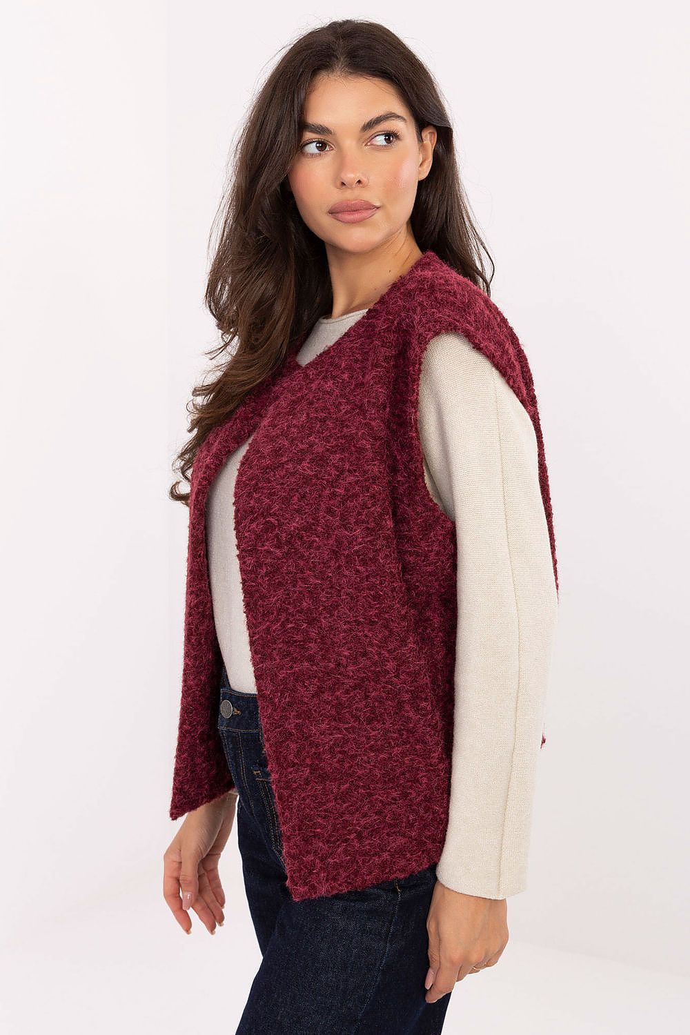 Kamizelka Model IT-KZ-FL9622.29P Bordo - Rue Paris