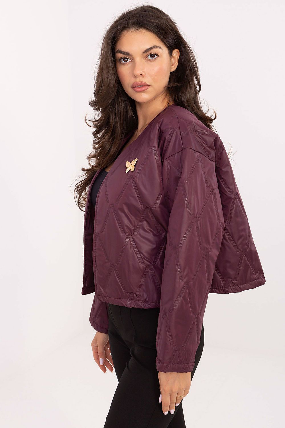 Kurtka Damski Model IT-KR-FL8357.82 Bordo - Rue Paris