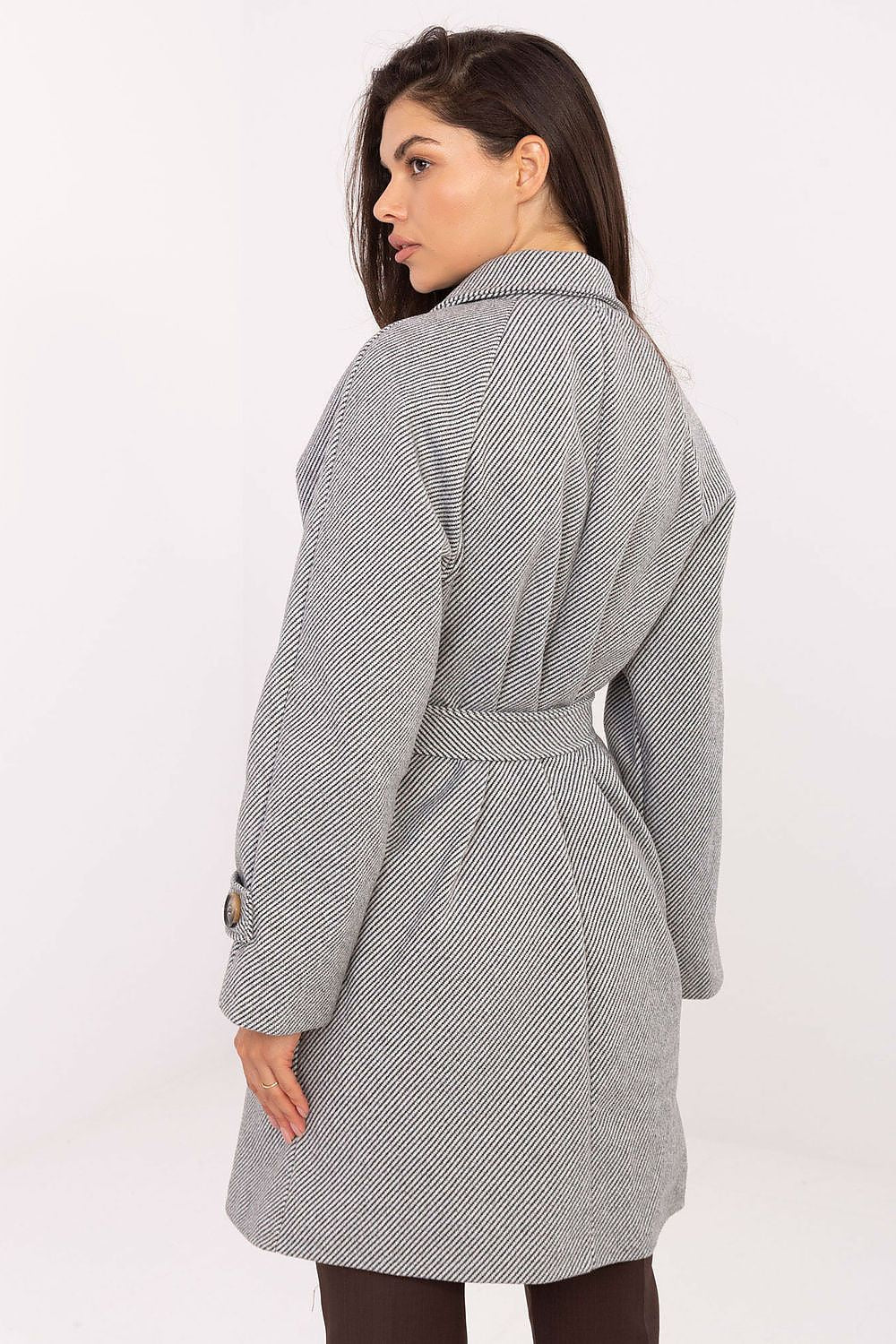 Płaszcz Damski Model IT-PL-A9589.58 White/Grey - Rue Paris