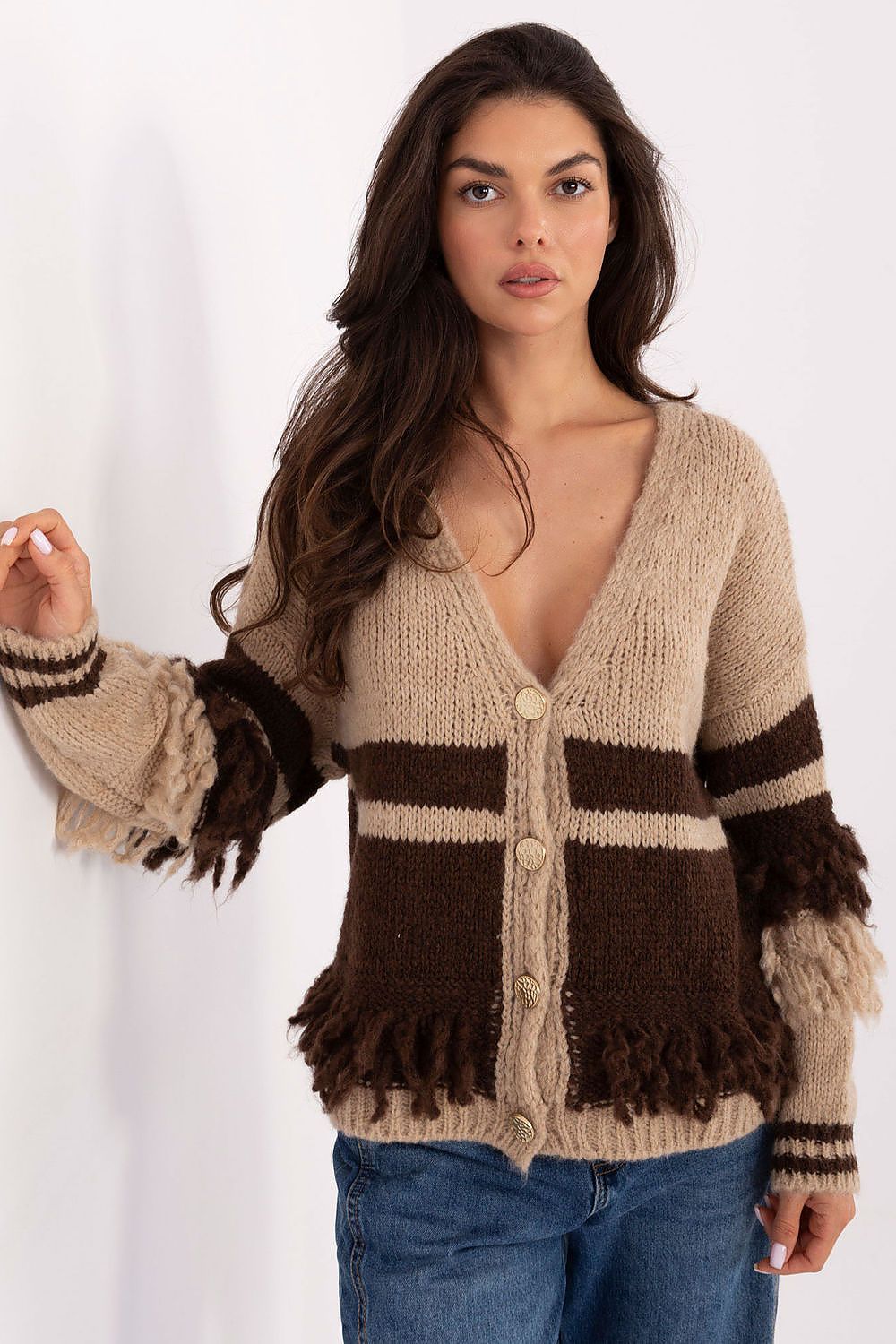 Sweter Damski Model MI-SW-3211.31 Beige - Italy Moda