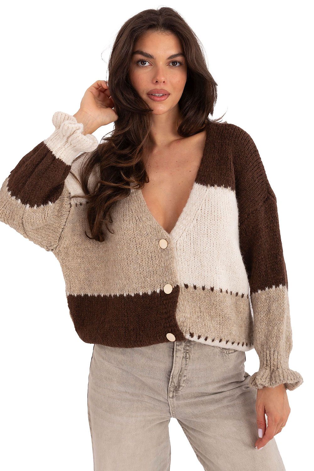 Sweter Damski Model MI-SW-0903.87 Brown - Rue Paris
