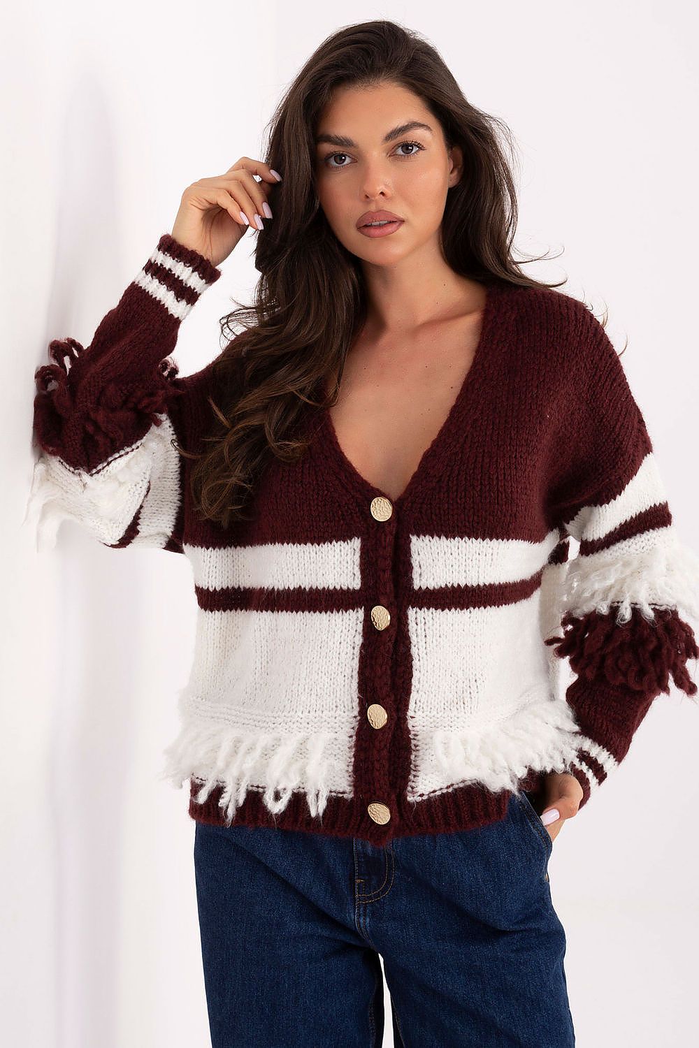 Sweter Damski Model MI-SW-3211.31 Bordo - Italy Moda