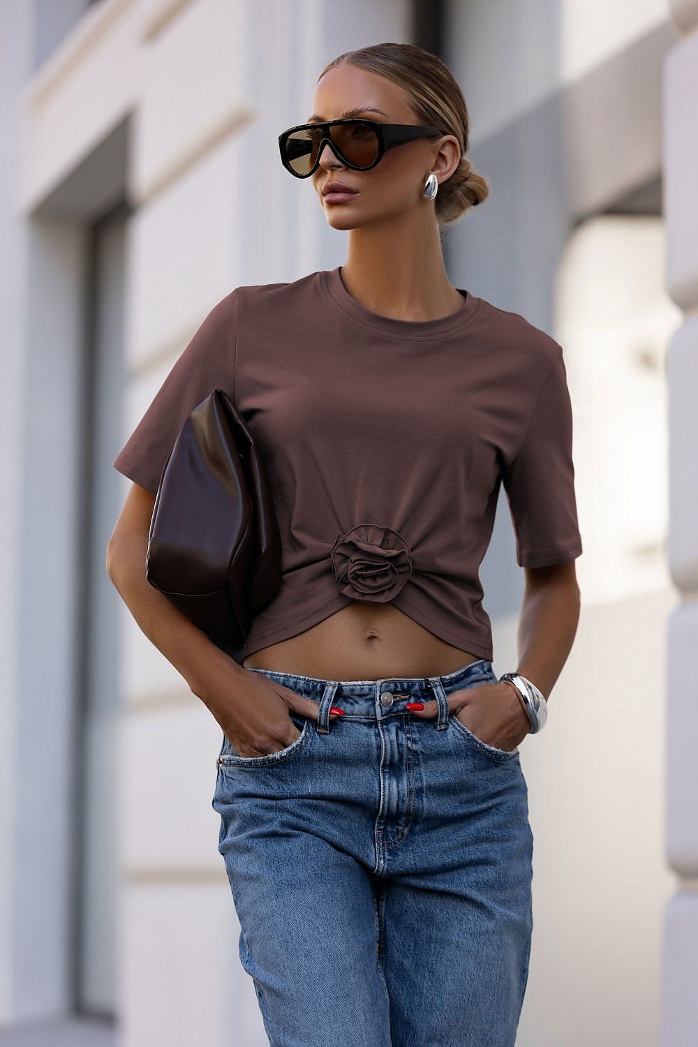 Bluzka Model Elvie B56 Mleczna Czekolada - IVON