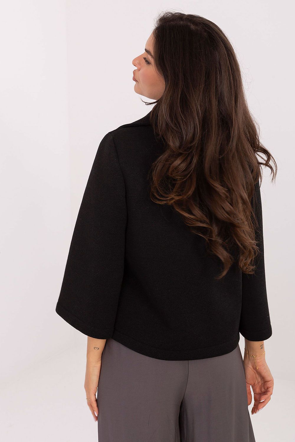 Płaszcz Damski Model IT-KR-FL8159.24 Black - Rue Paris