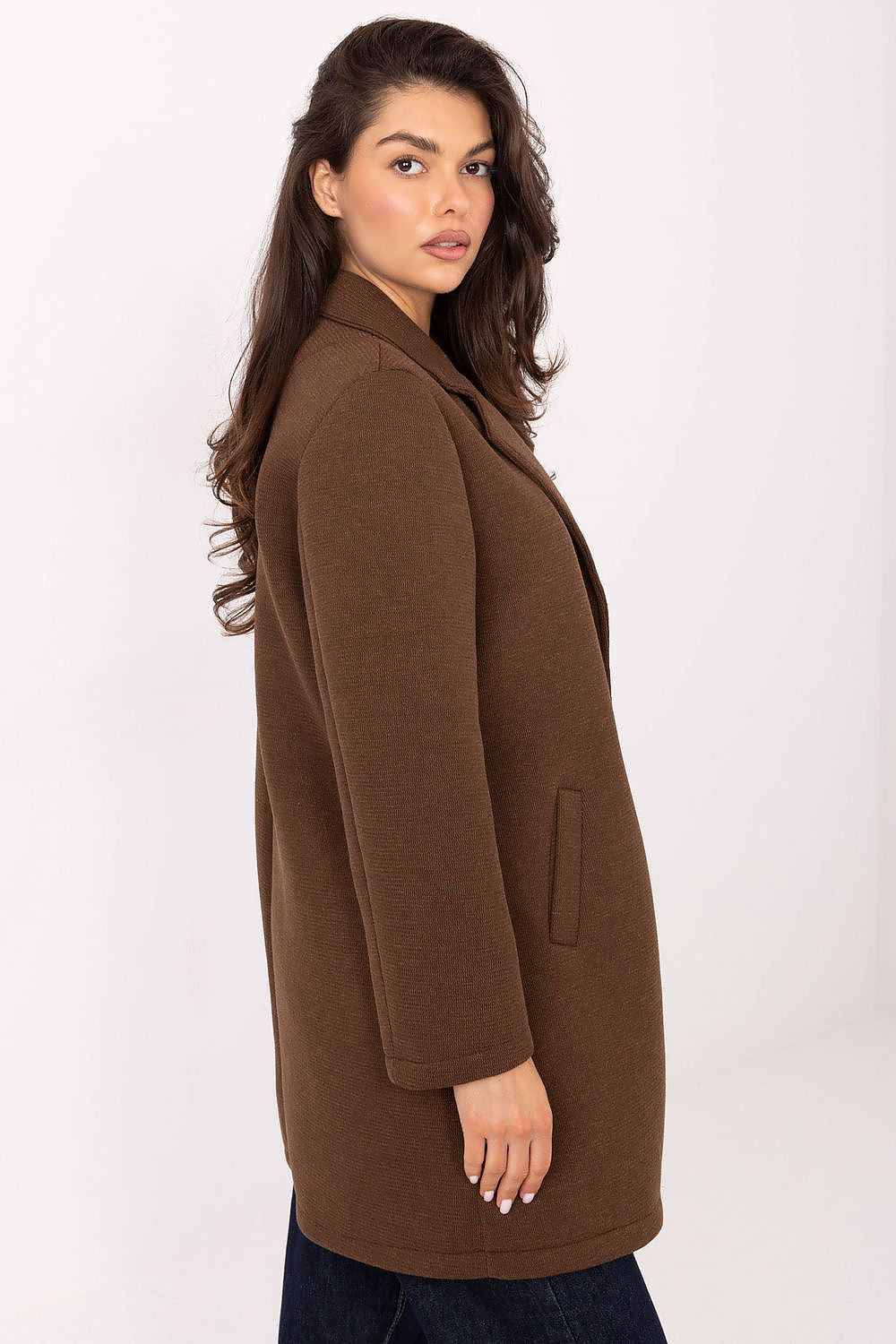 Płaszcz Damski Model IT-PL-FL8153.60 Brown - Rue Paris
