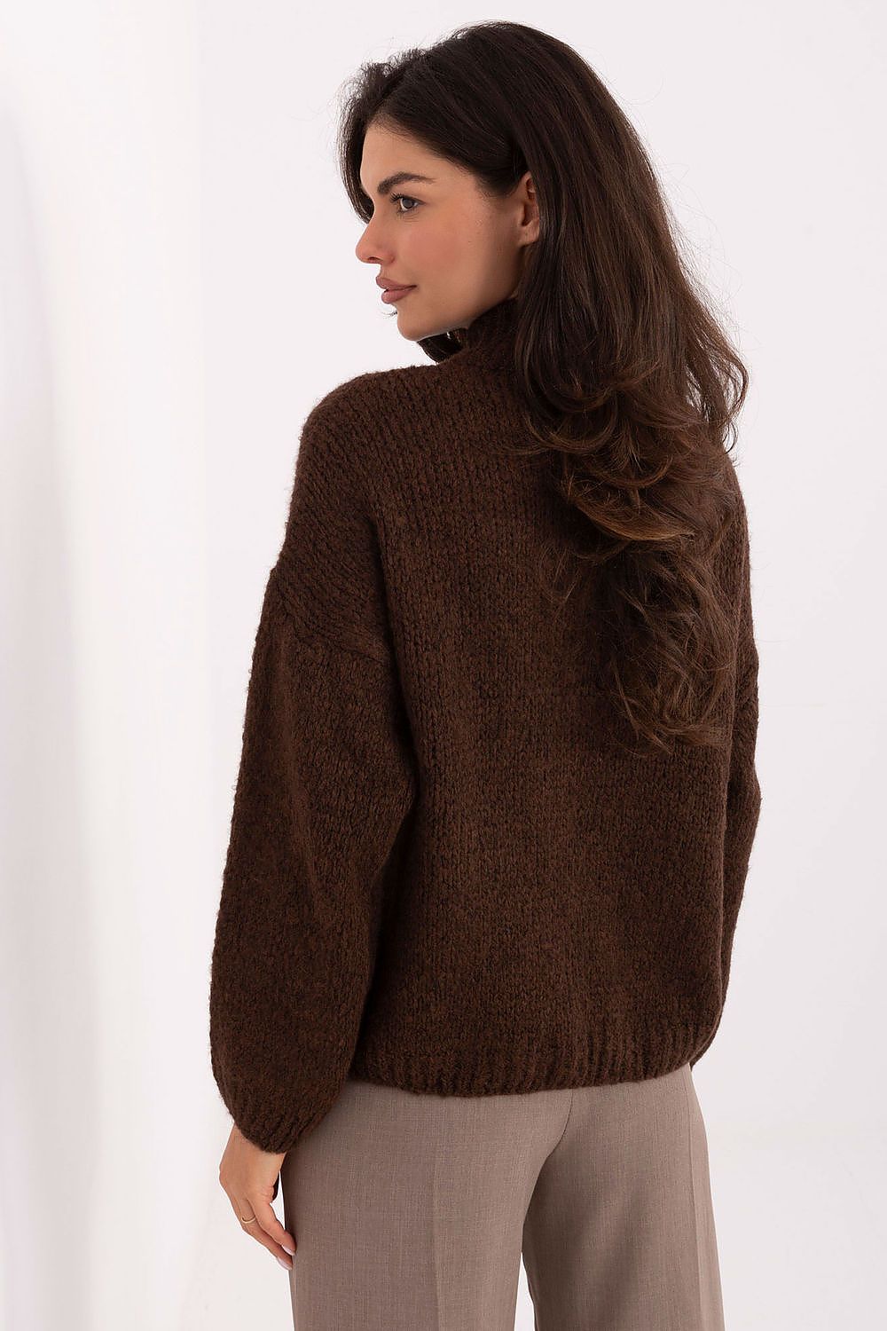 Sweter Damski Model MI-SW-WM218.02 Dark Brown - Italy Moda