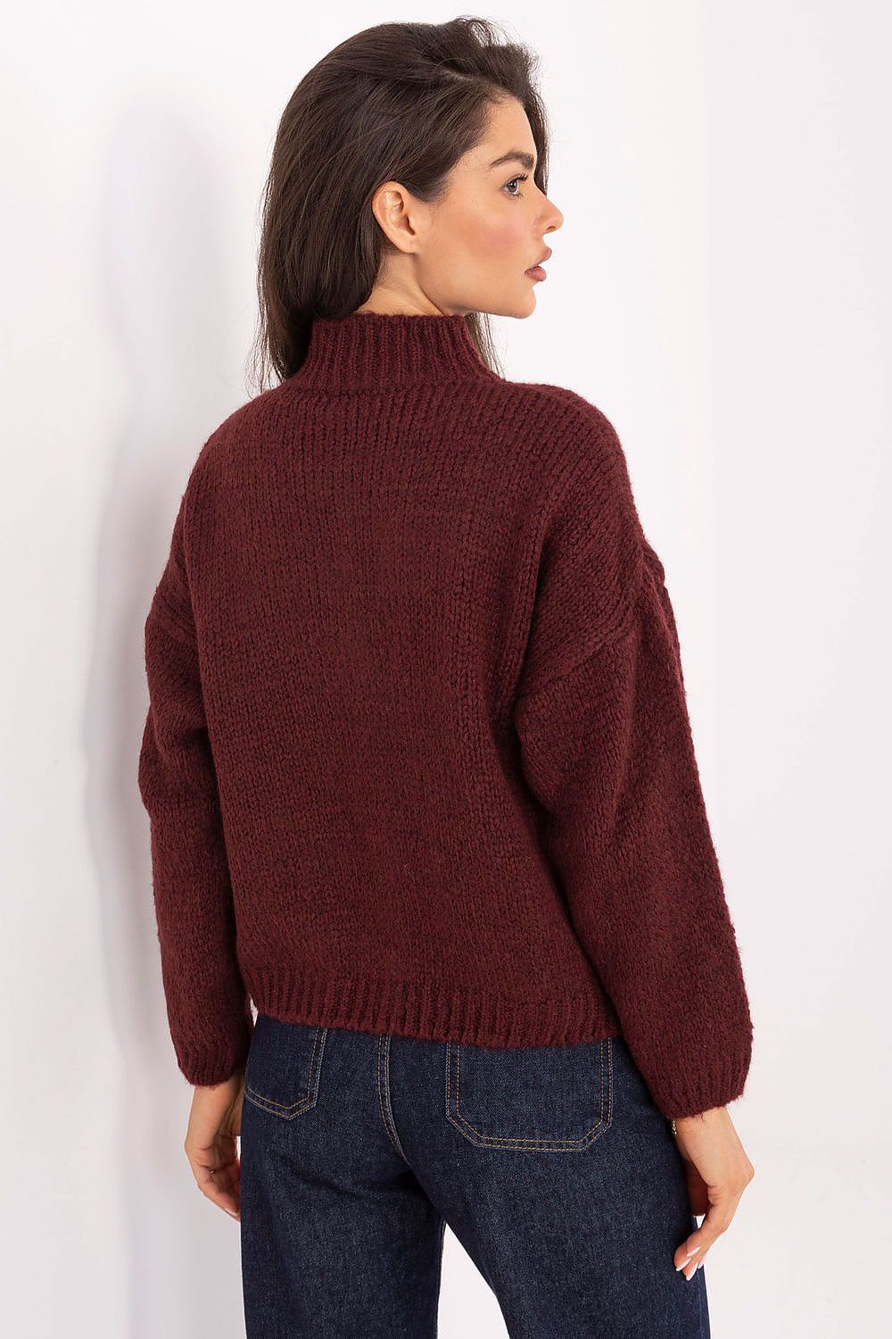 Sweter Damski Model MI-SW-WM218.02 Bordo - Italy Moda
