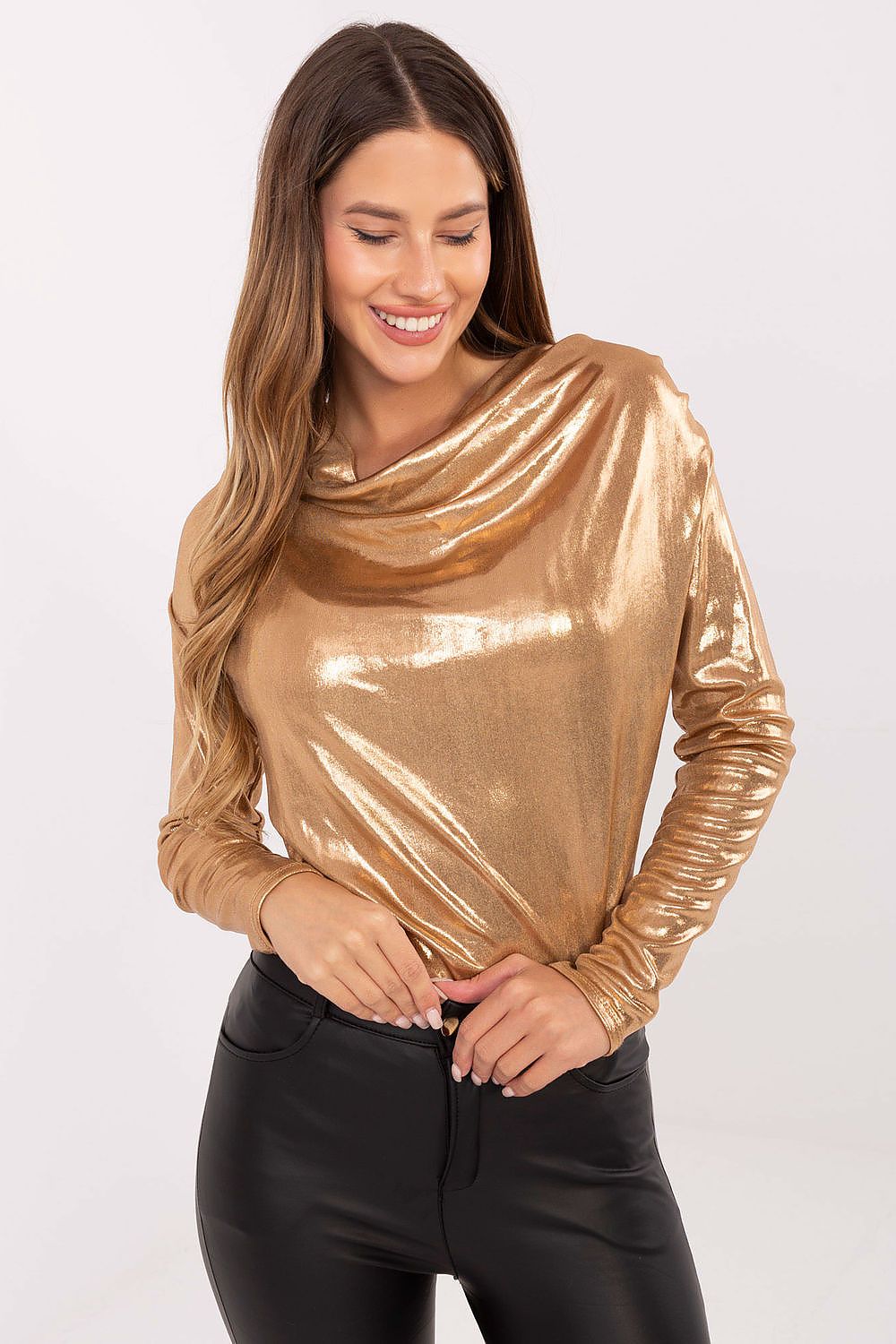 Bluzka Model DHJ-BZ-15268.30 Camel - Italy Moda