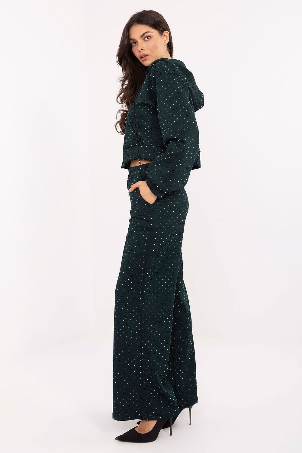 Spodnie Komplet Model IT-KMPL-21709.18 Dark Green - Rue Paris