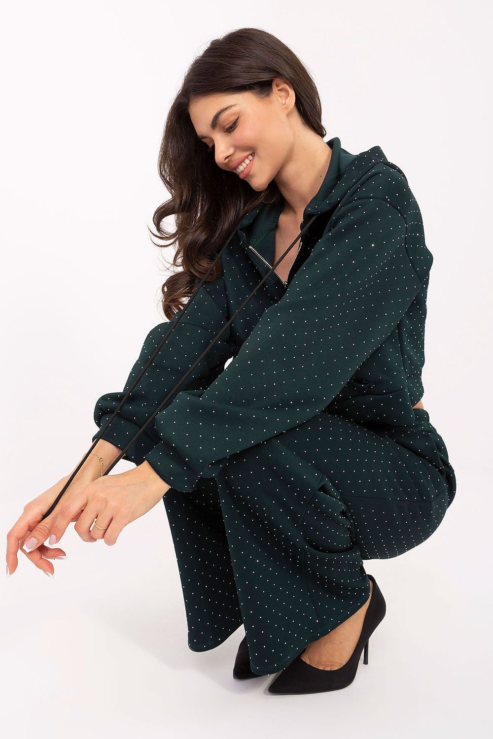 Spodnie Komplet Model IT-KMPL-21709.18 Dark Green - Rue Paris