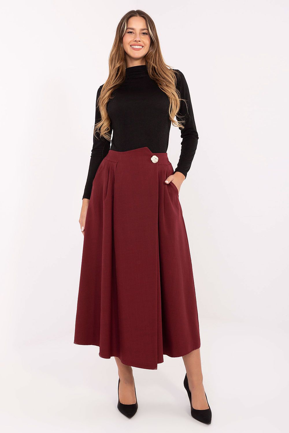 Spódnica Model IT-SD-81036.32 Bordo - Rue Paris