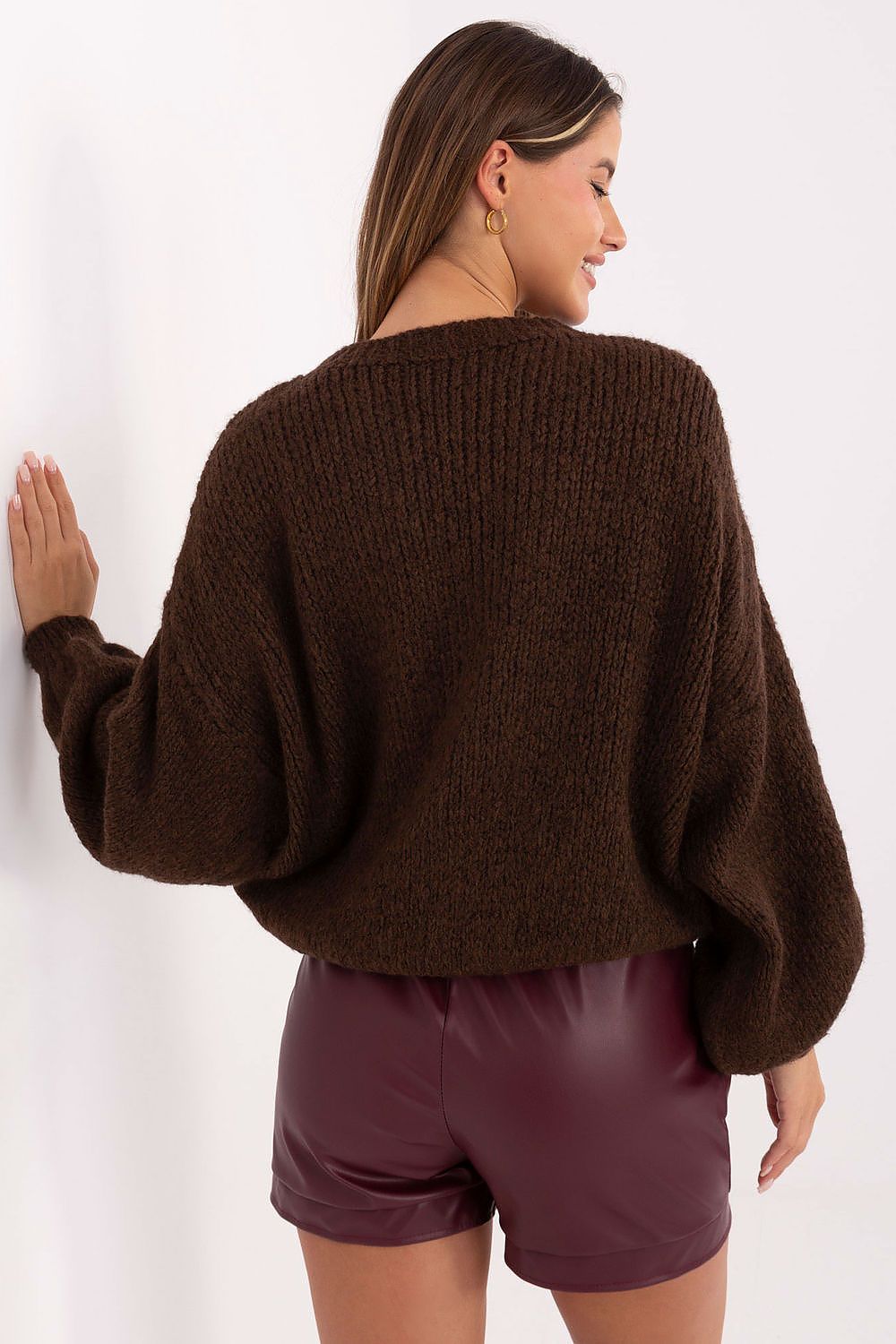 Sweter Damski Model MI-SW-1909.21 Dark Brown - Italy Moda