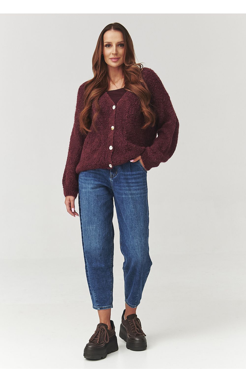 Sweter Damski Model C2 Bordo - Makadamia