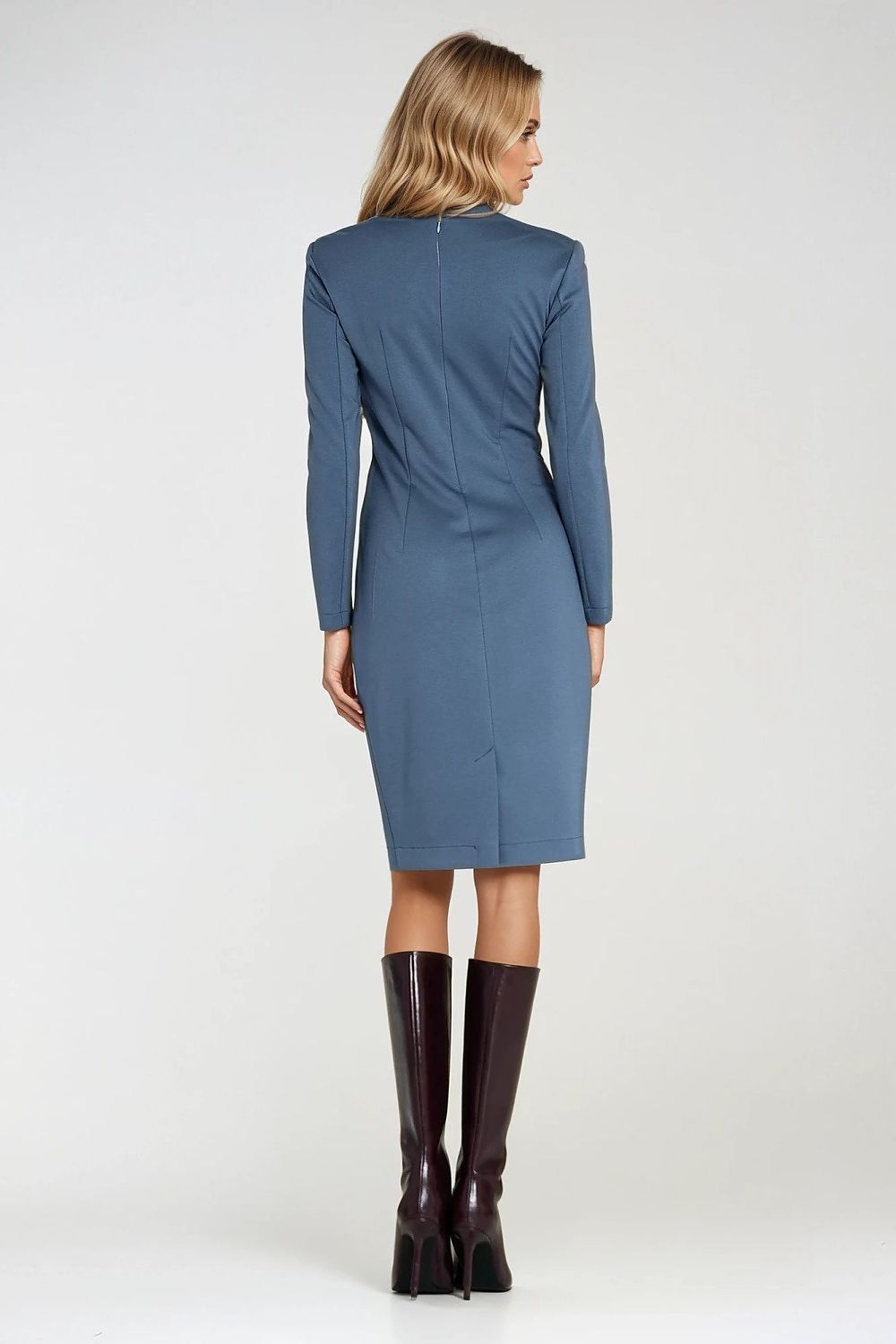 Sukienka z kopertowym dekoltem S276 Cobalt - Nife