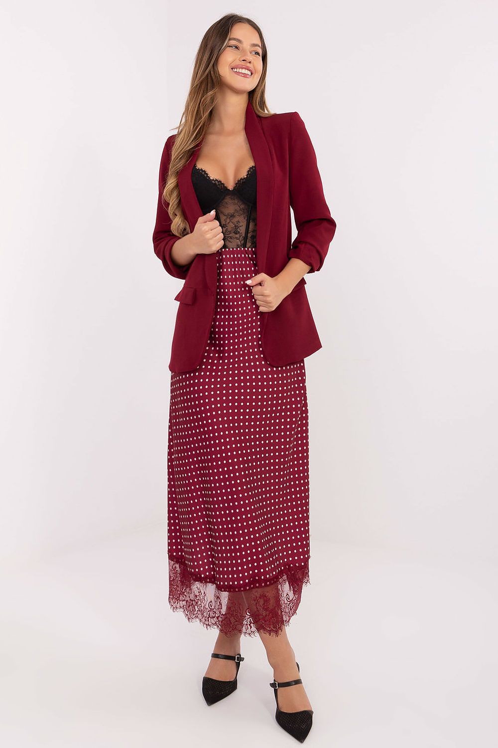 Spódnica Model MI-SD-4213.52 Bordo - Rue Paris