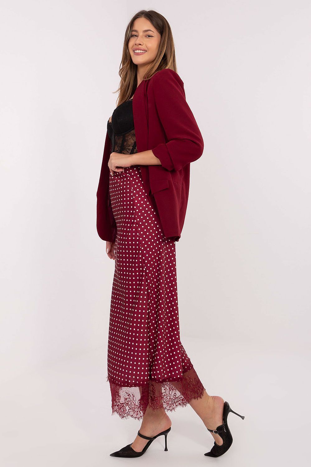 Spódnica Model MI-SD-4213.52 Bordo - Rue Paris