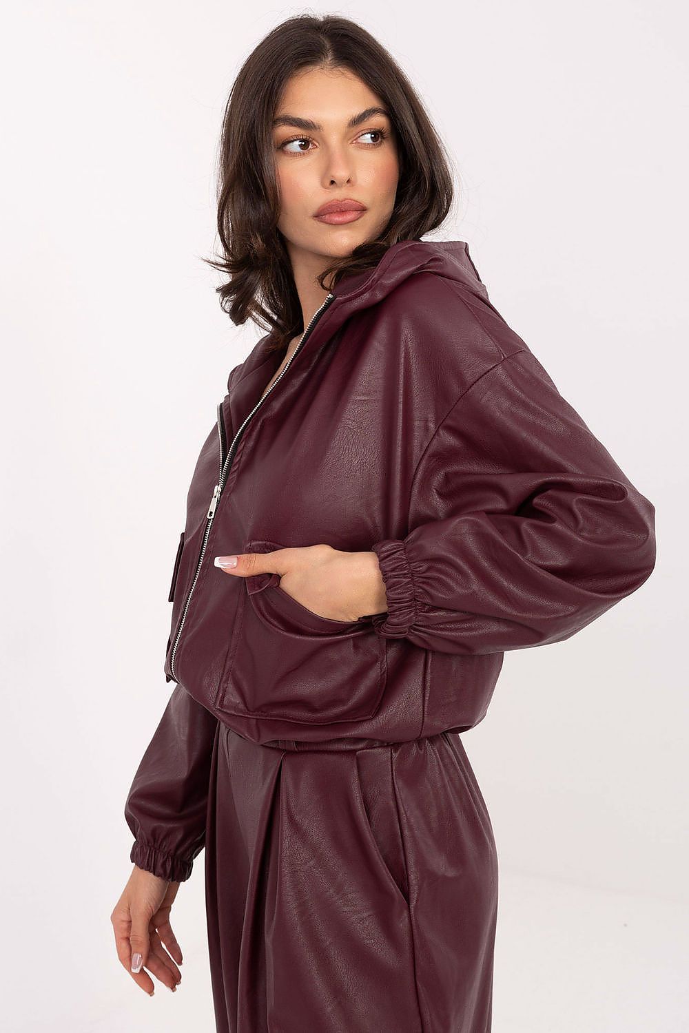 Kurtka Damska Model IT-KR-FL9729.15P Bordo - Rue Paris