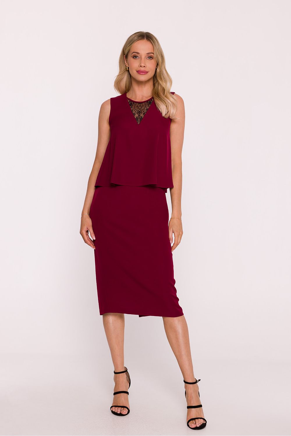 Sukienka Model S422 Bordo - Stylove